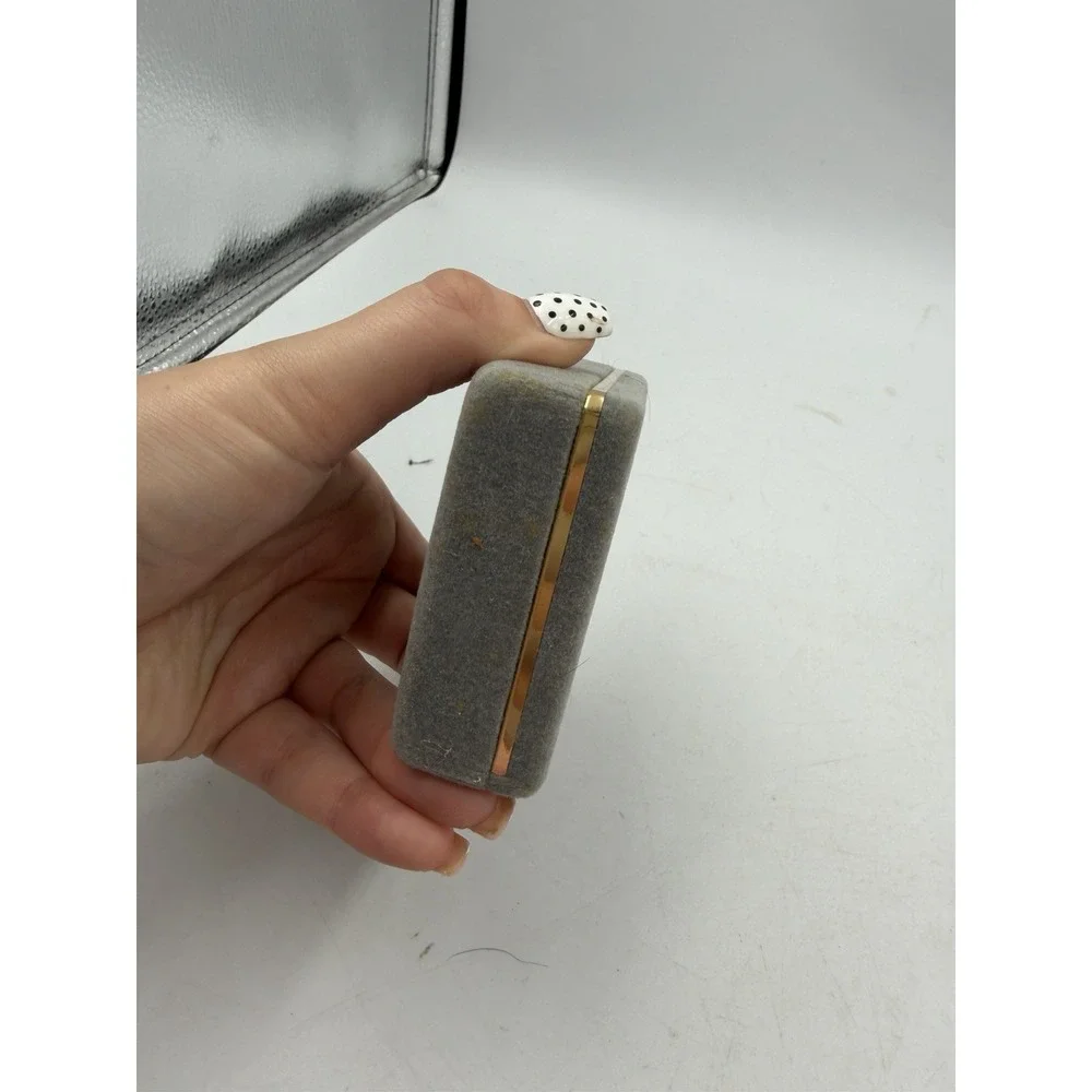 Vintage Christian Dior Gray Velvet Presentation Box W/Gold Trim 3.75